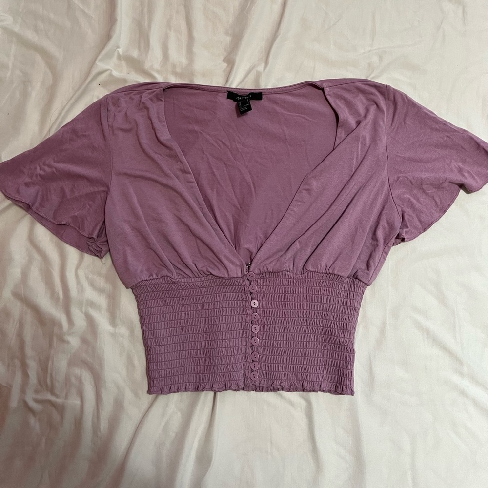 Lavender Flowy Crop top